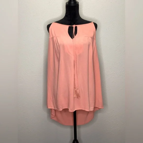 143 Story by Line Up Pink Boho Tassel Tie Top – 3X - Picture 1 of 6